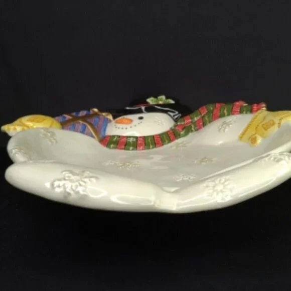 Rare Fitz and Floyd Snowman with Top-Hat Platter​​​​​​​​​​​ - Picture 4 of 6